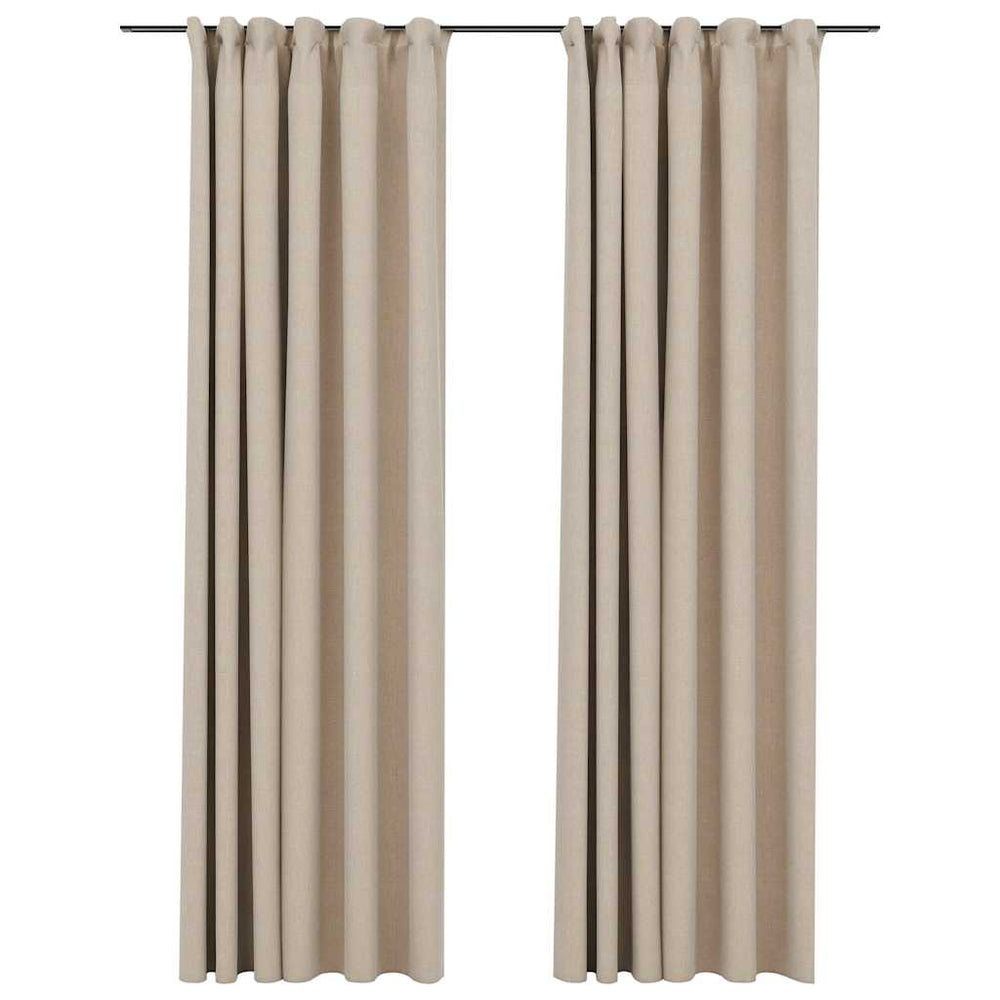 Beige Verdunkelungsvorhänge, 2er-Set, 140x225 cm
