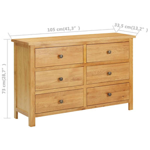 vidaXL Commode 105x33,5x73 cm Bois de chêne massif