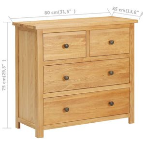 vidaXL Commode 80x35x75 cm Bois de chêne massif