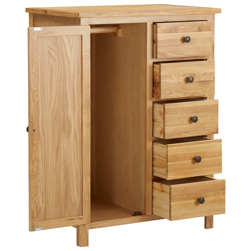 vidaXL Wardrobe 76 x 52 x 105 cm Solid Oak Wood