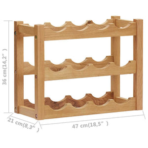 Weinregal für 12 Flaschen 47 x 21 x 36 cm Eiche Massivholz