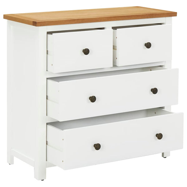 vidaXL Chest of Drawers 80x35x75 cm Solid Oak Wood