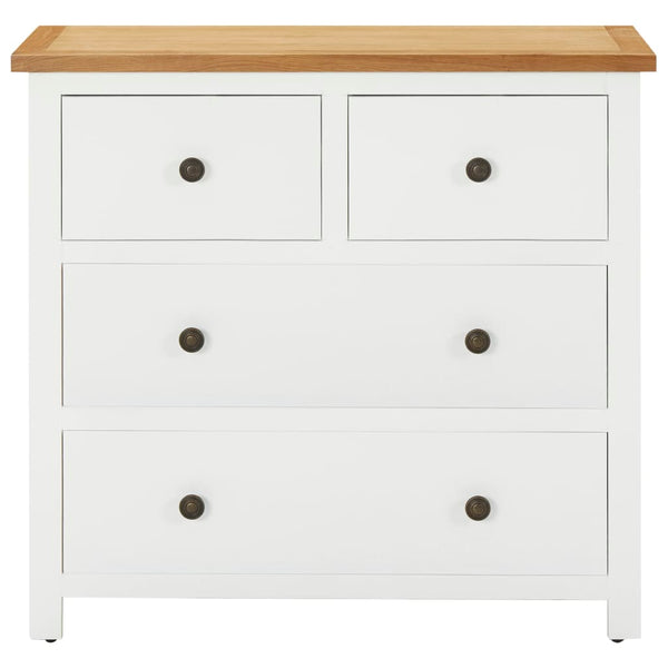 vidaXL Chest of Drawers 80x35x75 cm Solid Oak Wood