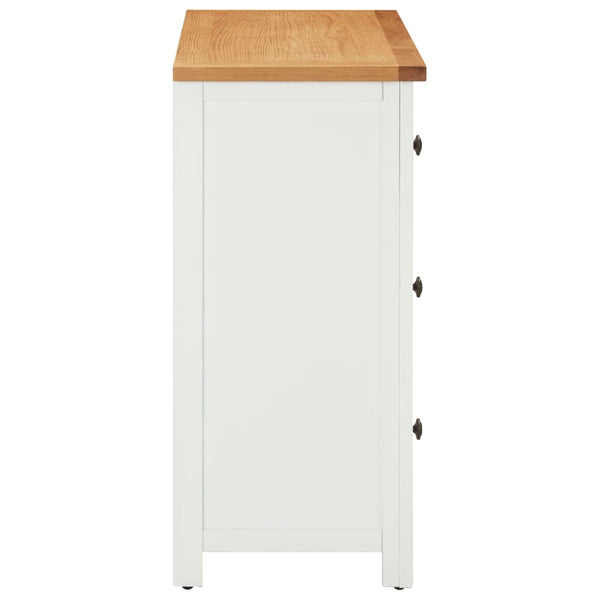 vidaXL Chest of Drawers 80x35x75 cm Solid Oak Wood