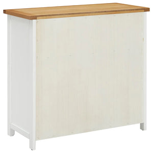 vidaXL Chest of Drawers 80x35x75 cm Solid Oak Wood