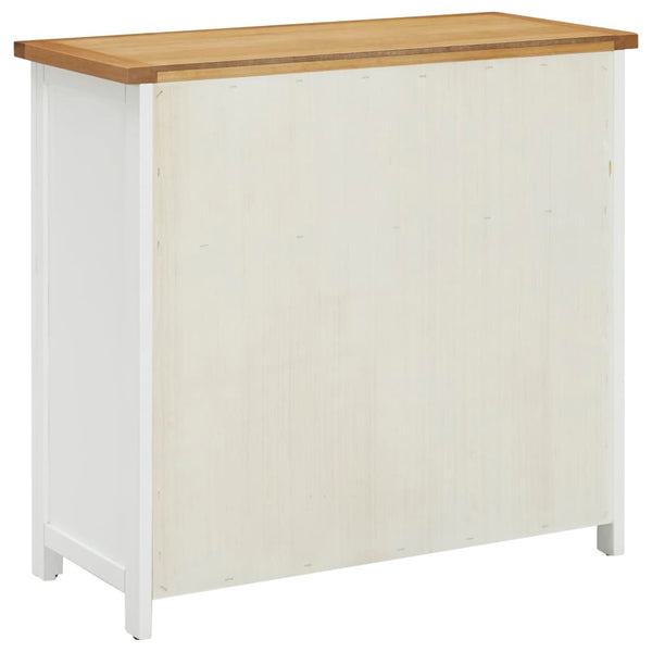 vidaXL Chest of Drawers 80x35x75 cm Solid Oak Wood