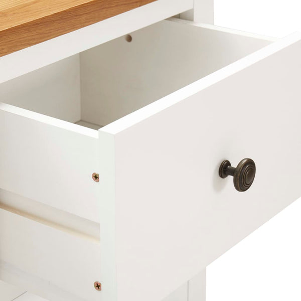 vidaXL Chest of Drawers 80x35x75 cm Solid Oak Wood