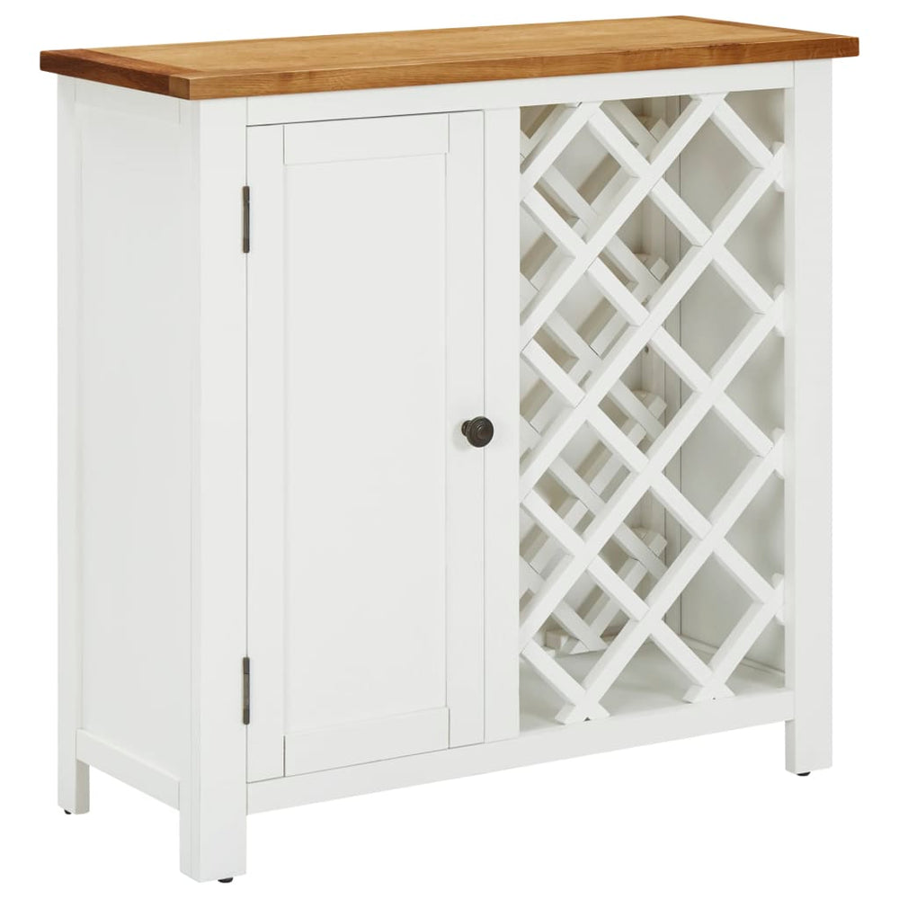 Weinschrank 80x32x80 cm Eiche Massivholz