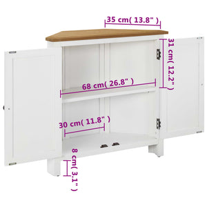 Eckschrank 80x33,5x78 cm Eiche Massivholz
