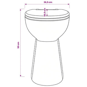 Randloses WC 7 cm Extra Höhe Soft-Close Keramik Weiß
