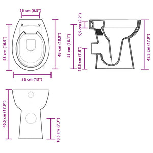 Randloses WC 7 cm Extra Höhe Soft-Close Keramik Weiß