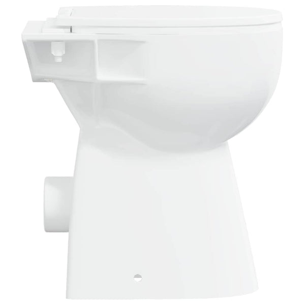 Randloses WC 7 cm Extra Höhe Soft-Close Keramik Weiß