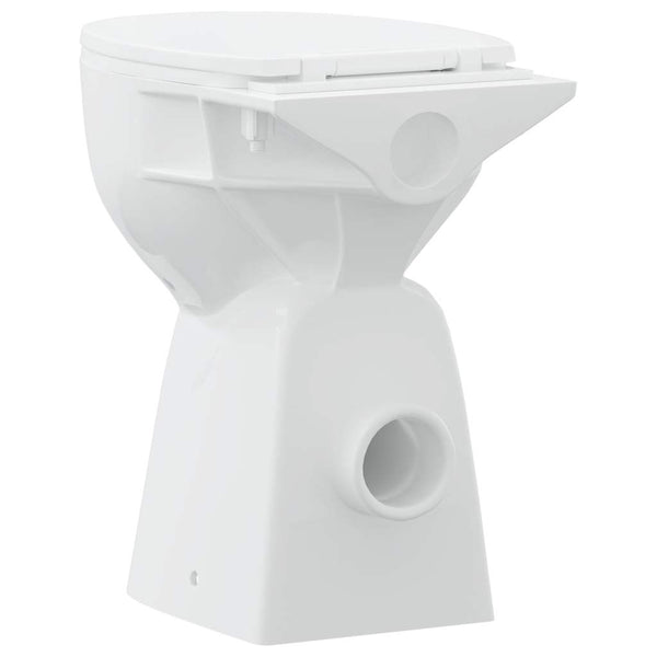 Randloses WC 7 cm Extra Höhe Soft-Close Keramik Weiß