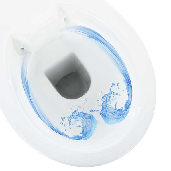 Randloses WC 7 cm Extra Höhe Soft-Close Keramik Weiß