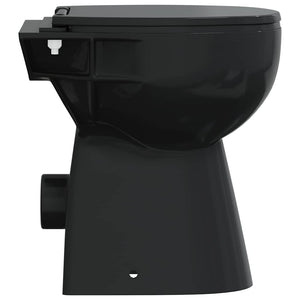 Randloses WC 7 cm Extra Höhe Soft-Close Keramik Schwarz