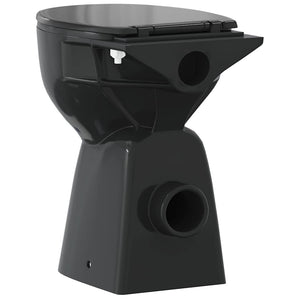 Randloses WC 7 cm Extra Höhe Soft-Close Keramik Schwarz