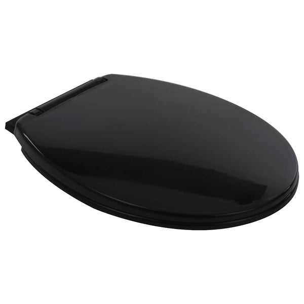 Randloses WC 7 cm Extra Höhe Soft-Close Keramik Schwarz