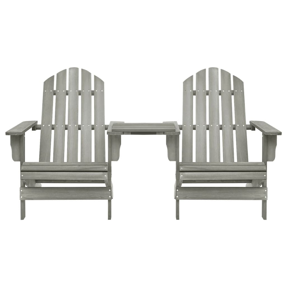 Adirondack-Gartenstühle mit Tisch Massivholz Tanne Grau