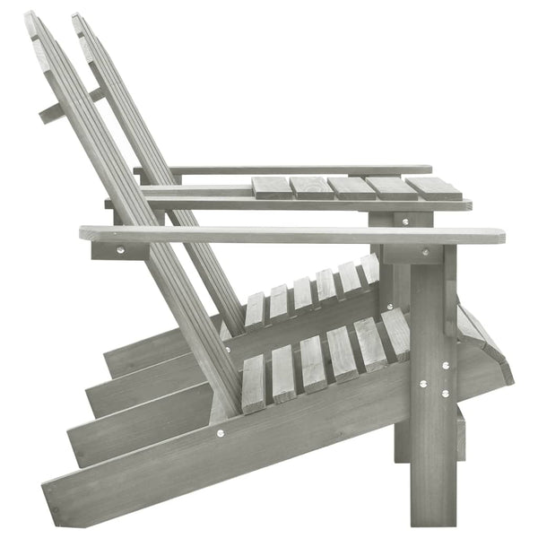 Adirondack-Gartenstühle mit Tisch Massivholz Tanne Grau
