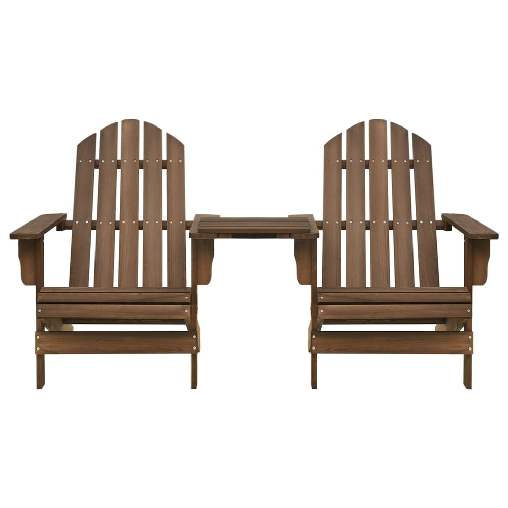 Adirondack-Gartenstühle mit Tisch Massivholz Tanne Braun