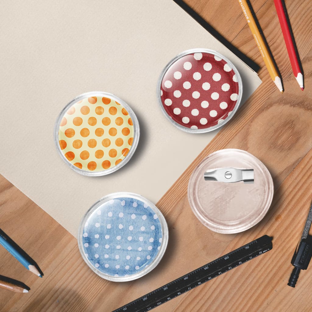 Button-Set mit Anstecknadel 100 Stk. Acryl 25 mm
