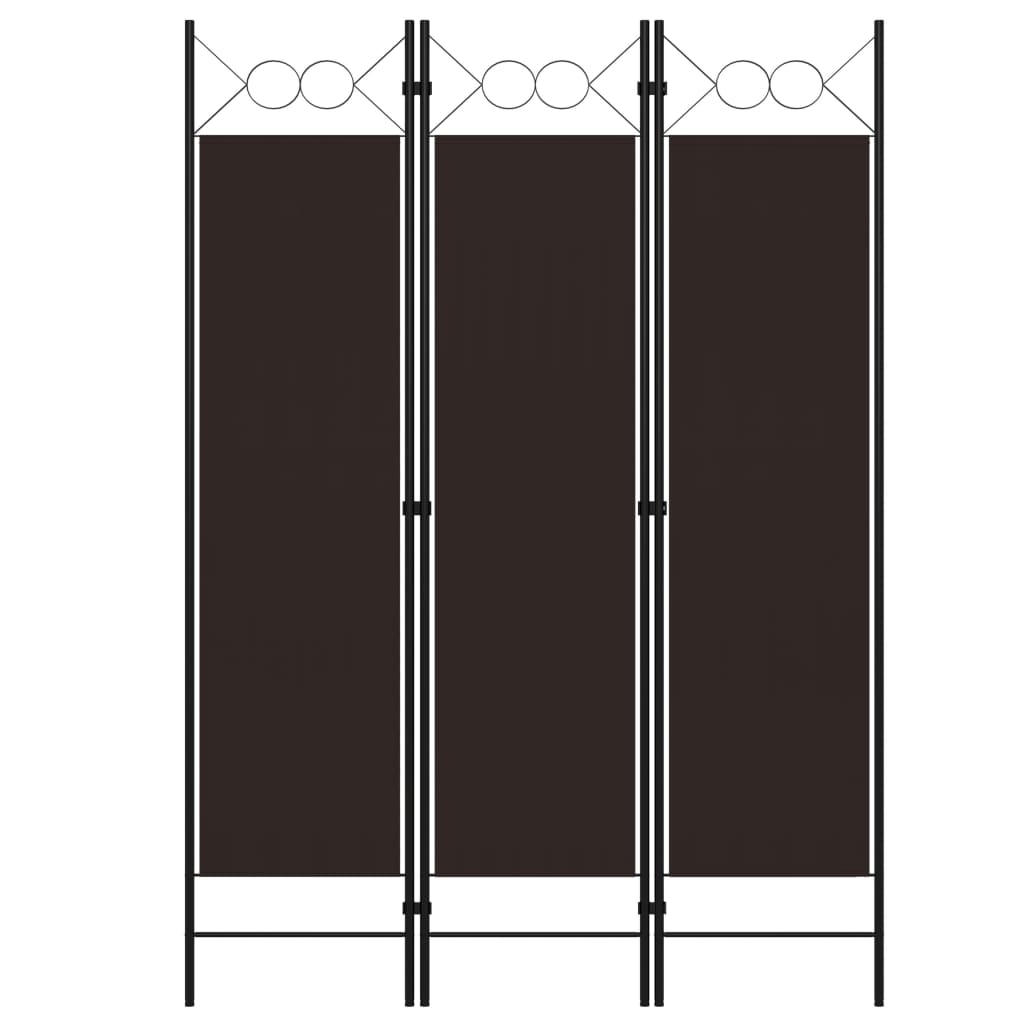 vidaXL Paravent à 3 panneaux marron 120 x 180 cm