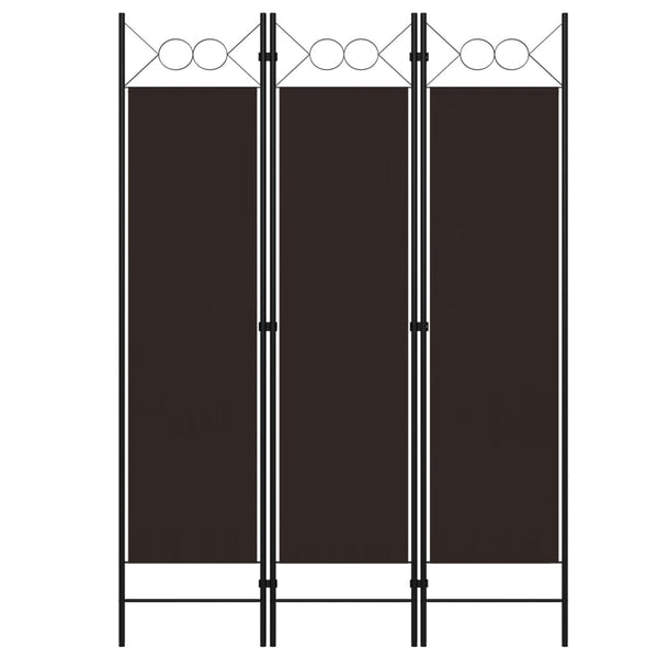 vidaXL Paravent à 3 panneaux marron 120 x 180 cm
