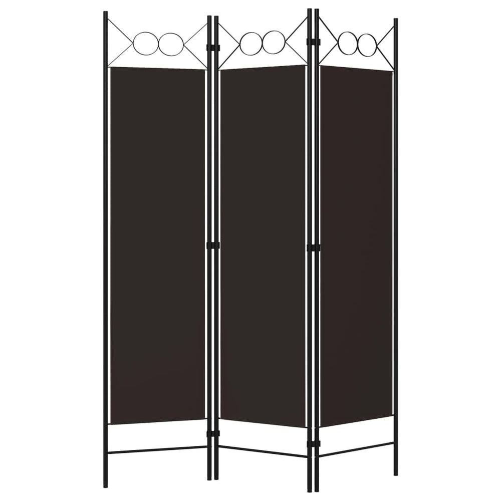 Braun 3-Panel Raumteiler 120x180 cm