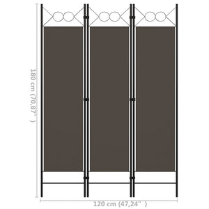 Anthrazit Raumteiler 3-teilig 120x180 cm