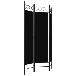 Schwarzer 3-Panel Raumteiler 120x180 cm