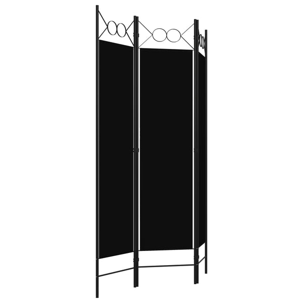 Schwarzer 3-Panel Raumteiler 120x180 cm
