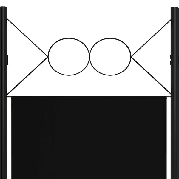 Schwarzer 3-Panel Raumteiler 120x180 cm