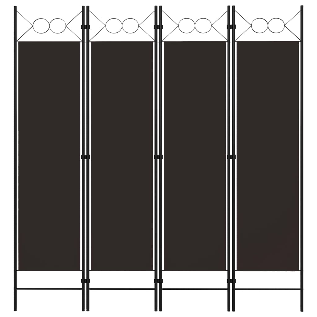 vidaXL Séparateur de pièce à 4 panneaux marron 160 x 180 cm