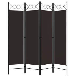 vidaXL Séparateur de pièce à 4 panneaux marron 160 x 180 cm