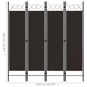 vidaXL Séparateur de pièce à 4 panneaux marron 160 x 180 cm