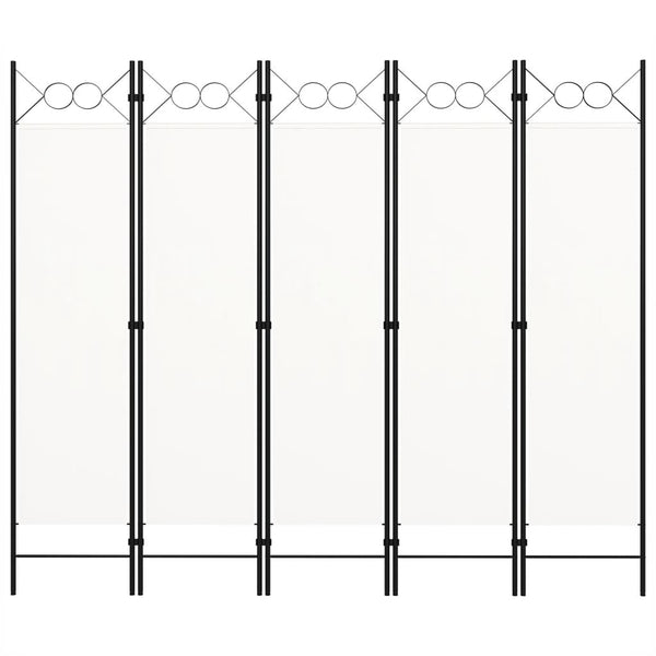 Weißer Raumteiler 5-teilig 200x180 cm