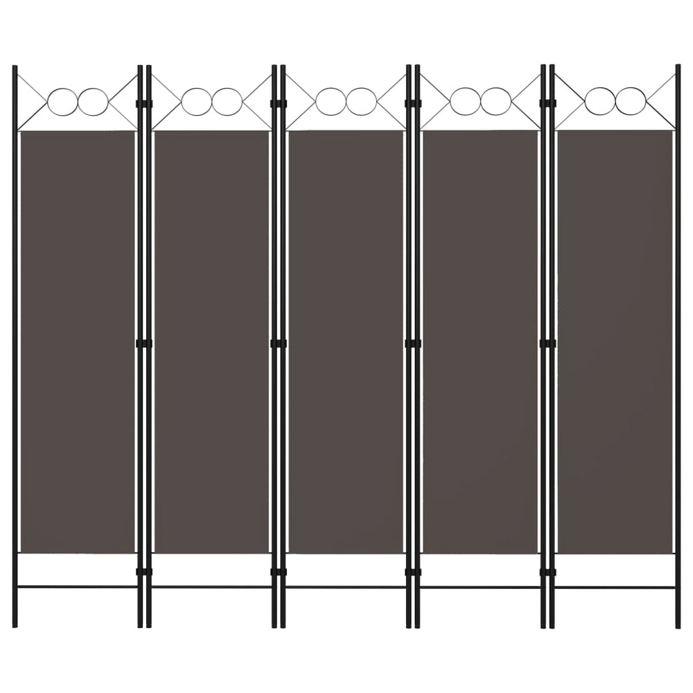 Anthrazit Raumteiler 5-teilig, 200x180 cm