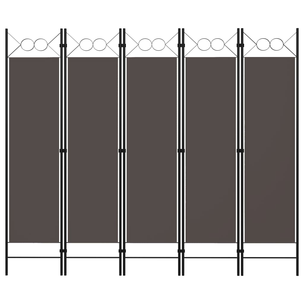 Anthrazit Raumteiler 5-teilig, 200x180 cm