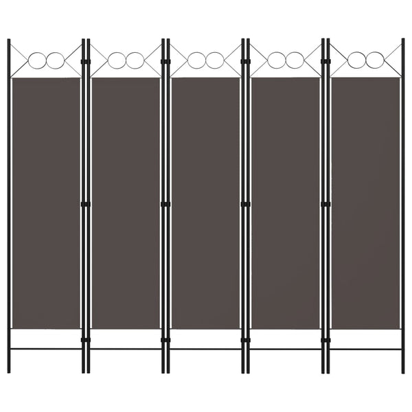 Anthrazit Raumteiler 5-teilig, 200x180 cm