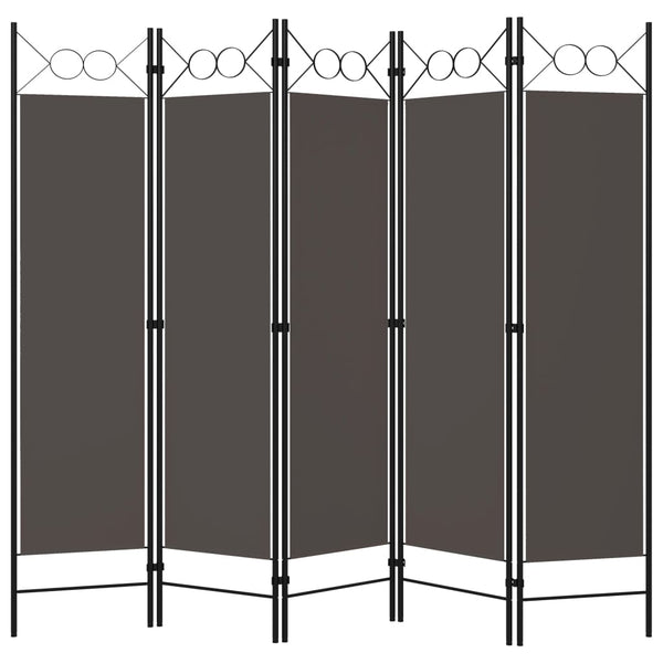 Anthrazit Raumteiler 5-teilig, 200x180 cm