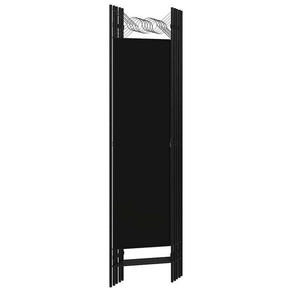 Schwarzer 5-Panel Raumteiler 200x180 cm