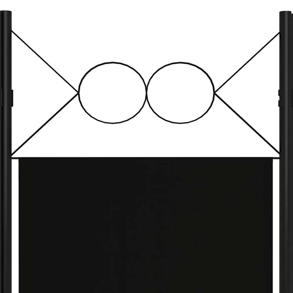 Schwarzer 5-Panel Raumteiler 200x180 cm