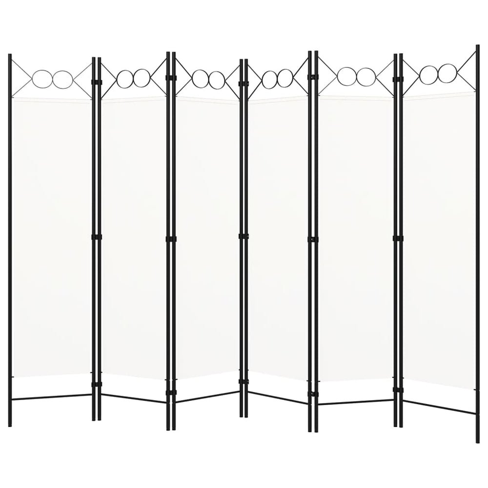 Weißer Raumteiler 240x180 cm, 6-teilig