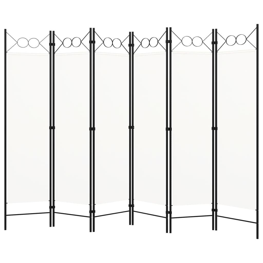 Weißer Raumteiler 240x180 cm, 6-teilig
