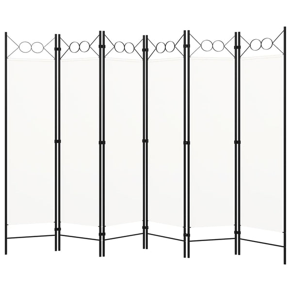 Weißer Raumteiler 240x180 cm, 6-teilig