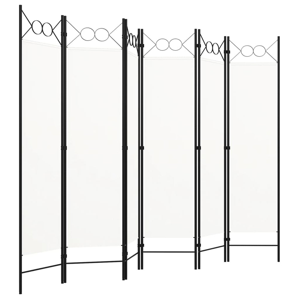 Weißer Raumteiler 240x180 cm, 6-teilig