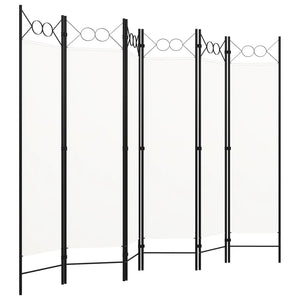 Weißer Raumteiler 240x180 cm, 6-teilig