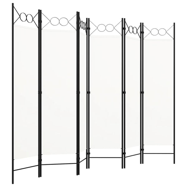 Weißer Raumteiler 240x180 cm, 6-teilig