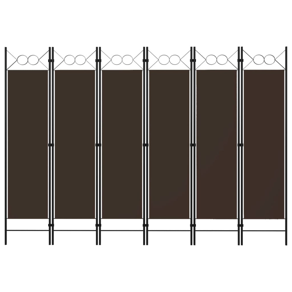 6-Panel Raumteiler Braun 240x180 cm