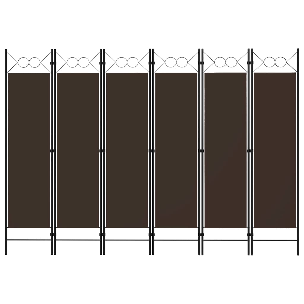 6-Panel Raumteiler Braun 240x180 cm